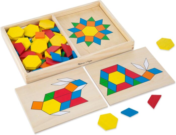Bloques Y Tableros Con Diseños , Juguetes De Desarollo, Resolución De Problemas, Juguetes De Madera - Imagen 2