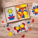 Bloques Y Tableros Con Diseños , Juguetes De Desarollo, Resolución De Problemas, Juguetes De Madera - Imagen 7