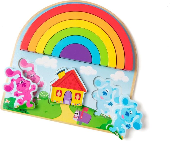Blue´s Clues & You! Rompecabezas Apilable del Arco Iris, de Madera - Imagen 1