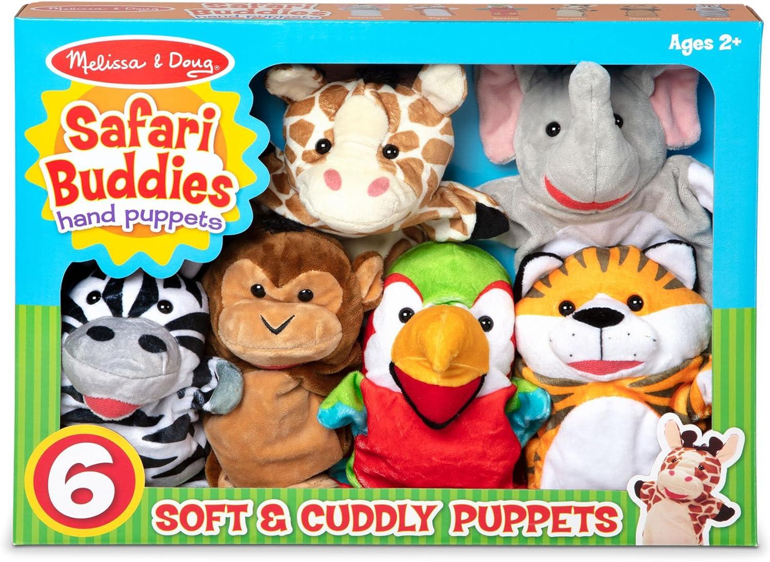 Marionetas de Mano Amigos del Safari: 6 Peluches de Mano de Jirafa, Elefante, Zebra, Mono, y Más, - Imagen 5