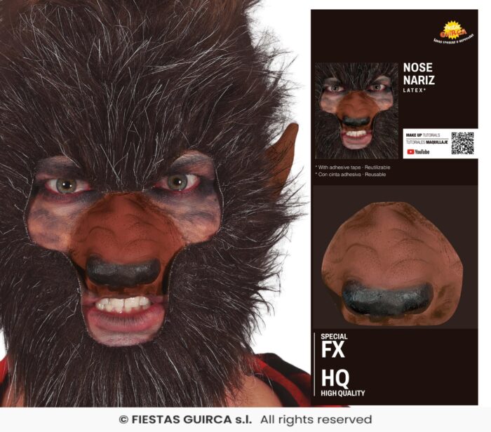 Nariz hombre lobo latex - Imagen 1