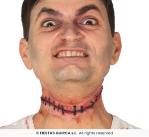 Cicatriz cuello cosido con adhesivo