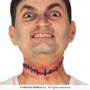 Cicatriz cuello cosido con adhesivo