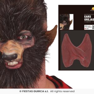 Orejas hombre lobo marrones latex