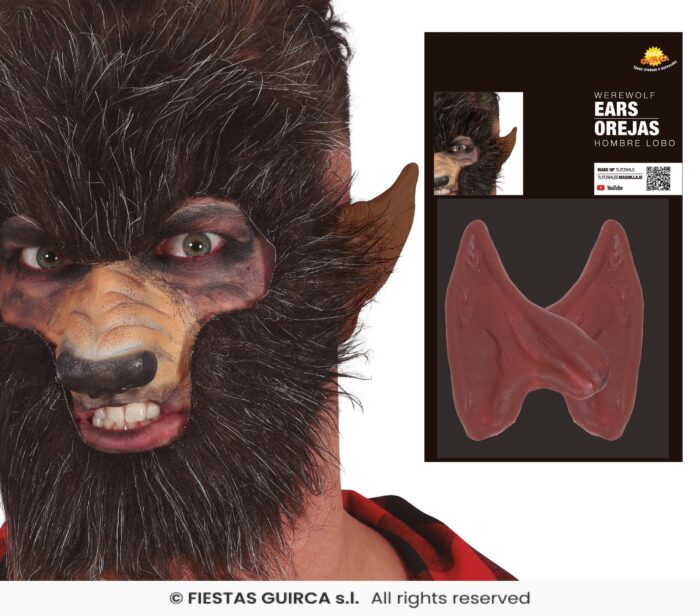 Orejas hombre lobo marrones latex - Imagen 1