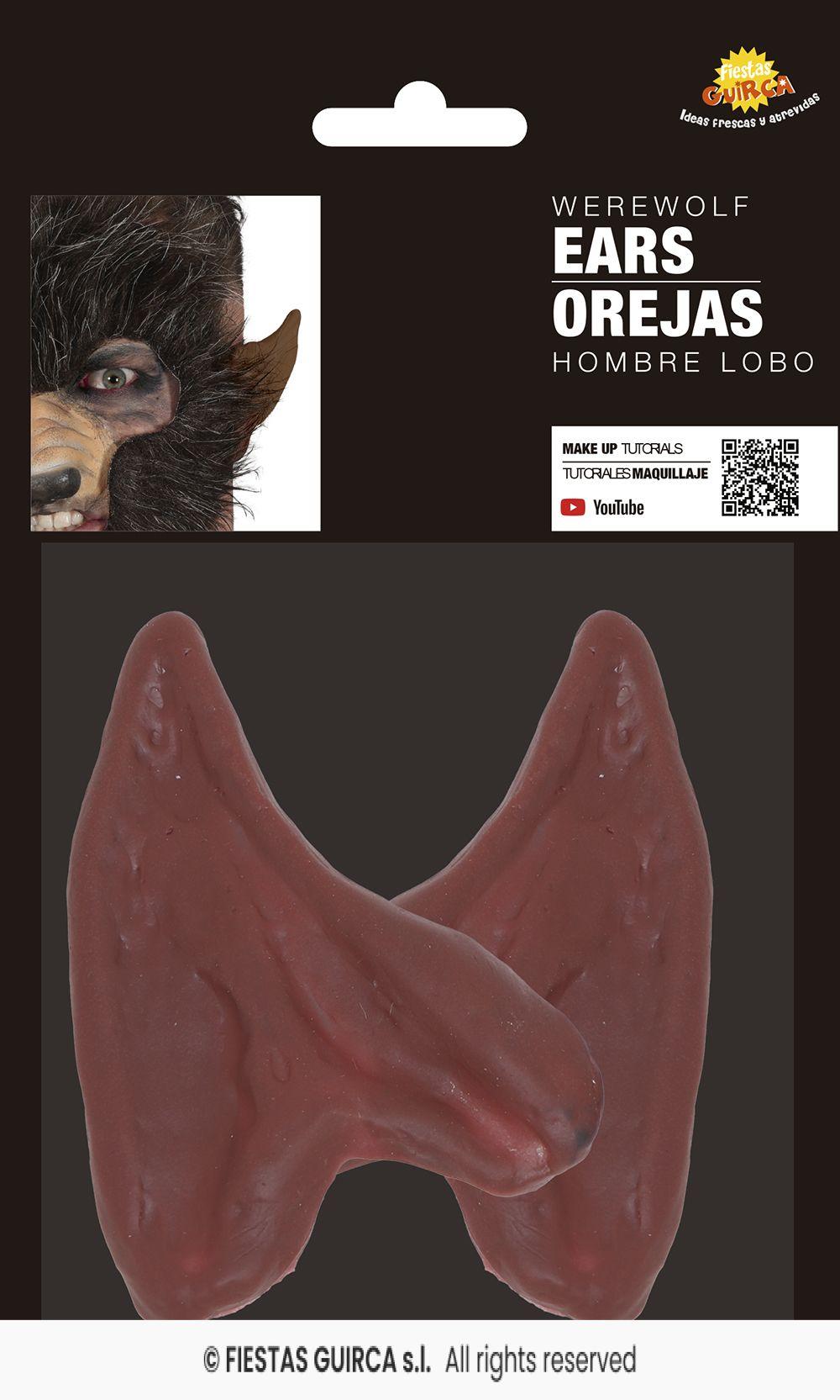 Orejas hombre lobo marrones latex - Imagen 3