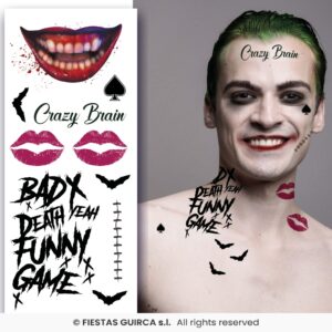 Tatuajes De Mr Smile JOKER 30x14 Cm