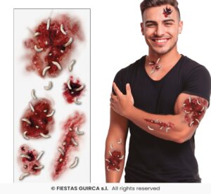 TATUAJE HERIDAS CON GUSANOS