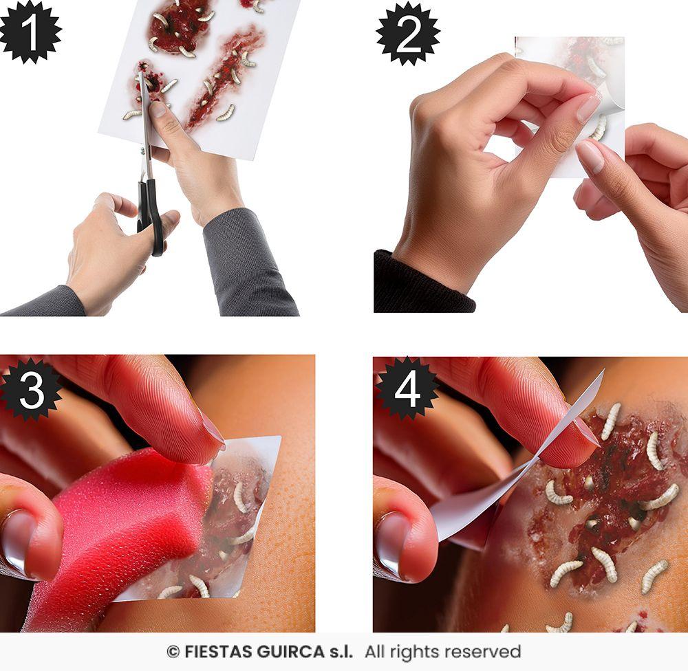 TATUAJE HERIDAS CON GUSANOS - Imagen 2