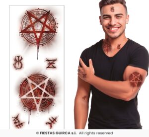 TATUAJE SATANICO 30X13 CMS