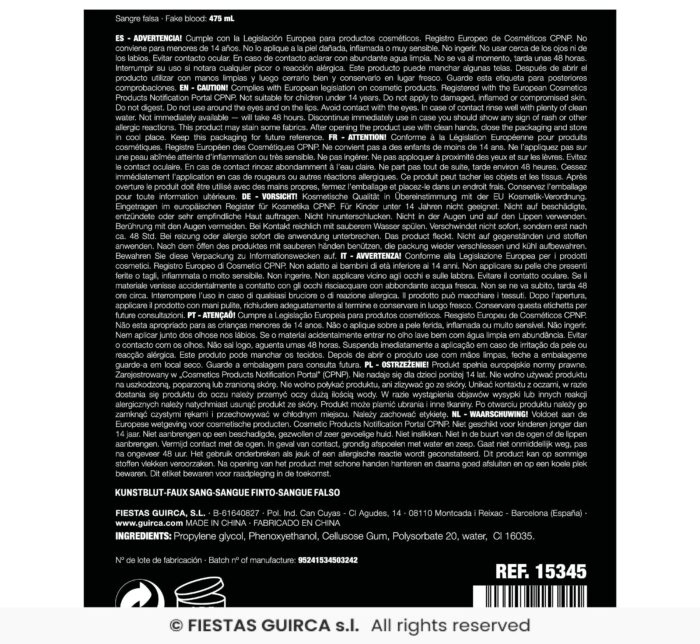 Bote sangre 475 ml. - Imagen 2