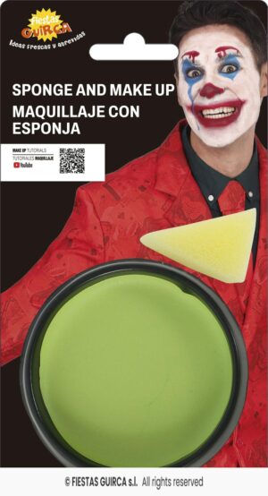 maquillaje con esponja verde claro