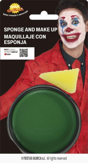 maquillaje con esponja verde oscuro