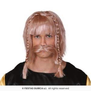 Peluca vikingo con bigote