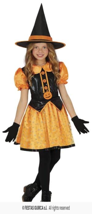 Disfraz bruja calabaza naranja 3-4 años
