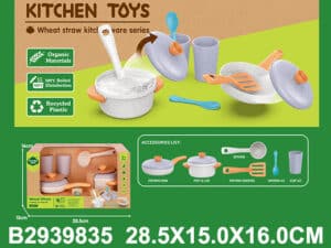 Menaje Ecológico Infantil 10 Piezas – Set de Cocina de Trigo y Plástico Reciclado