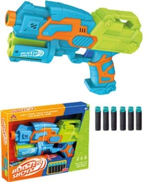 Pistola Blaster Shorts Infantil con Dardos de Espuma