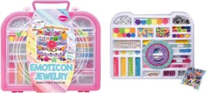 Maletín de Abalorios Emoticon Jewelry Rosa – Set Creativo con Cuentas y Accesorios