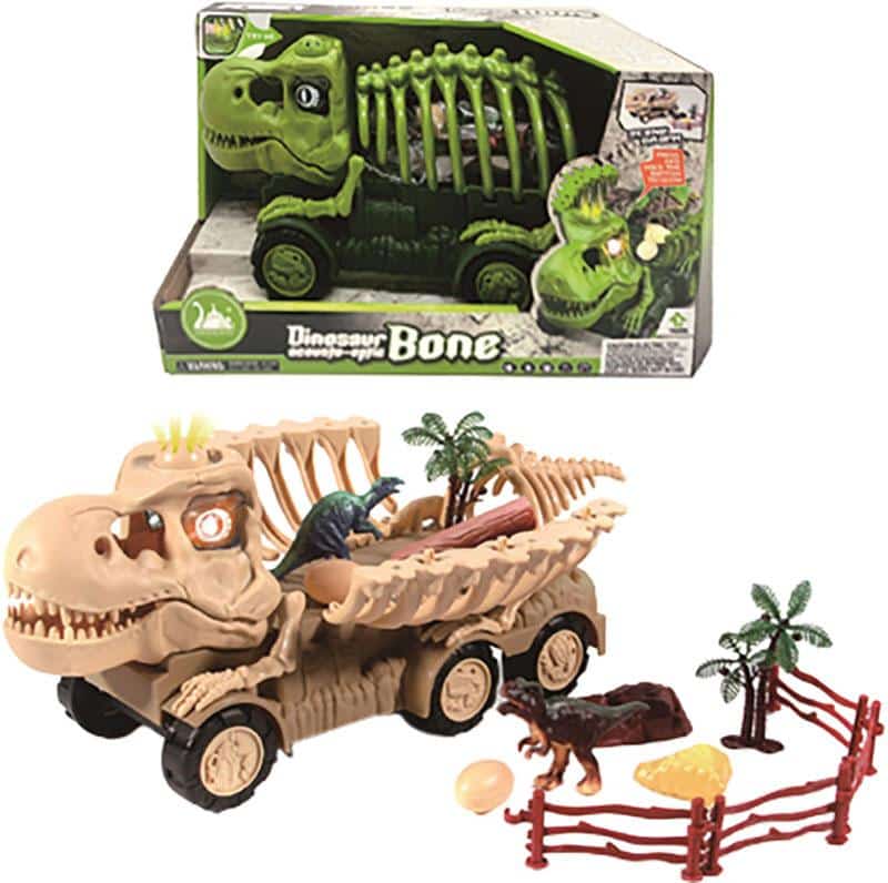 Camión Dinosaurio 33 cm con Luces y Sonido + Accesorios