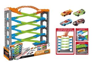 Pista Speed Racer de 6 Niveles con 2 Coches – Circuito Infantil de Carreras