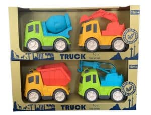 Caja 2 Vehículos Ecológicos Infantiles – Camiones de Construcción