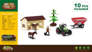 Caja Tractor Con Granja 7 Piezas