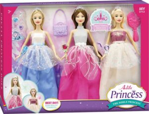 Set 3 Princesas – Muñecas de Moda con Vestidos Brillantes