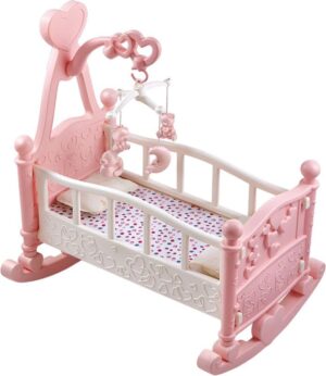 Cuna de Juguete Baby con Carrusel y Accesorios – Cuna Balancín para Muñecas