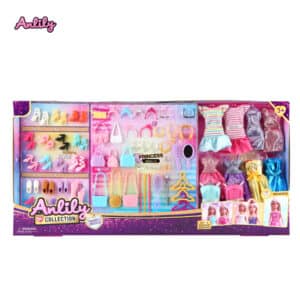 Caja Anlily con 10 Vestidos y +60 Accesorios para Muñeca