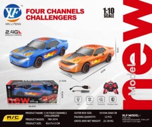 RC Coche Four Channels Challenger 1:10 – Coche Teledirigido 2.4GHz con Luces