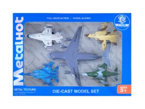 Set de 5 Aviones Metálicos Die-Cast | Juguete Coleccionable con Sistema Pull-Back