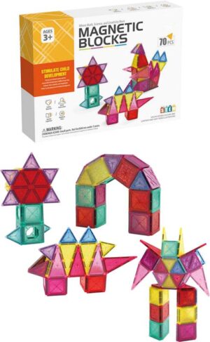 Set de Piezas Magnéticas 70 Pcs – Construcciones 3D para Niños