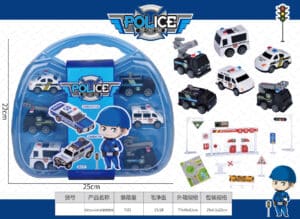 Maletín con 6 Vehículos de Policía – Set de Coches