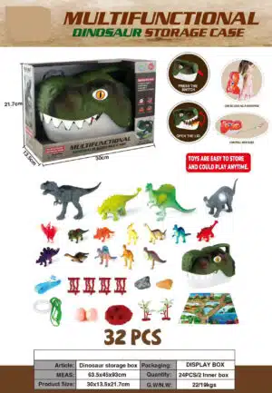 Cabeza Dinosaurio con Figuras – Set 32 Piezas