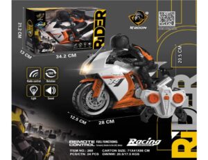 Moto RC 360º con Luz y Sonido – Moto Teledirigida Naranja