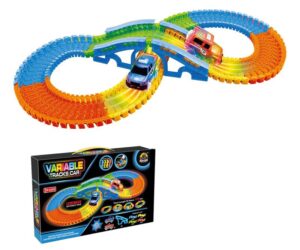 Pista Flexible 125 Piezas con Coche – 165 cm