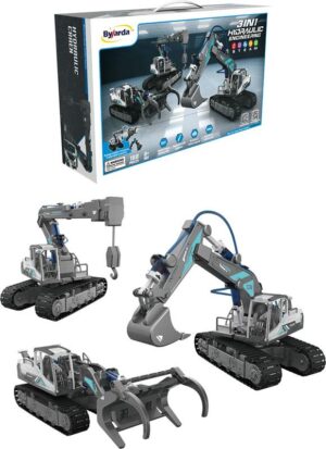 Retroexcavadora Hidráulica 3 en 1 – 168 Piezas DIY