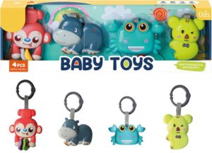 Caja Sonajeros Animales – Set de 4 Sonajeros para Bebé