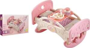 Cuna Balancín Rosa con Bandeja y Accesorios