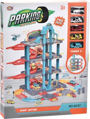 Parking 3 Plantas City Life con 5 coches para niños +3 años – Garaje de juguete con rampas