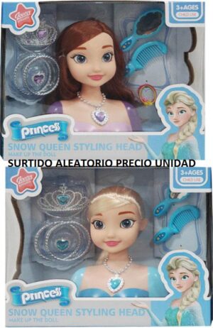 Busto Princesa Azul para peinar – Muñeca con accesorios desde 3 años