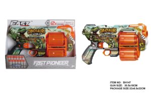 Pistola FAST Dinos con 12 Dardos de Espuma
