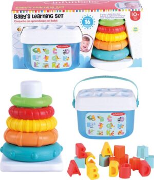 Cubo y pirámide infantil de aprendizaje - Baby Learning Set 10+ meses