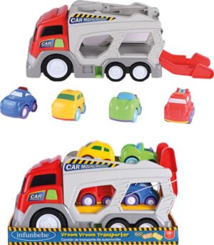 Camión Portacoches Infantil con 4 Coches – Juguete de Transporte para Bebés