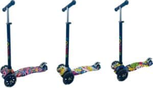 Patinete 3 Ruedas Graffiti con Luces – Estable, Colorido y Ajustable