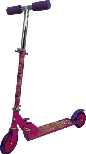 Patinete infantil 2 ruedas plegable – Diseño muñeca Rosa y morado