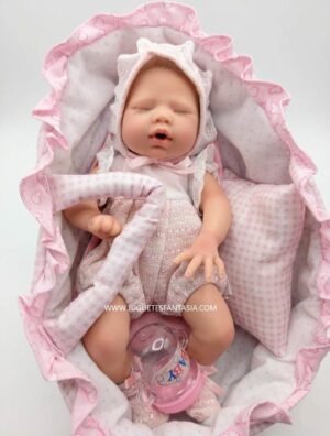 Muñeca de Silicona 34 cm con Capazo – Bebé Realista