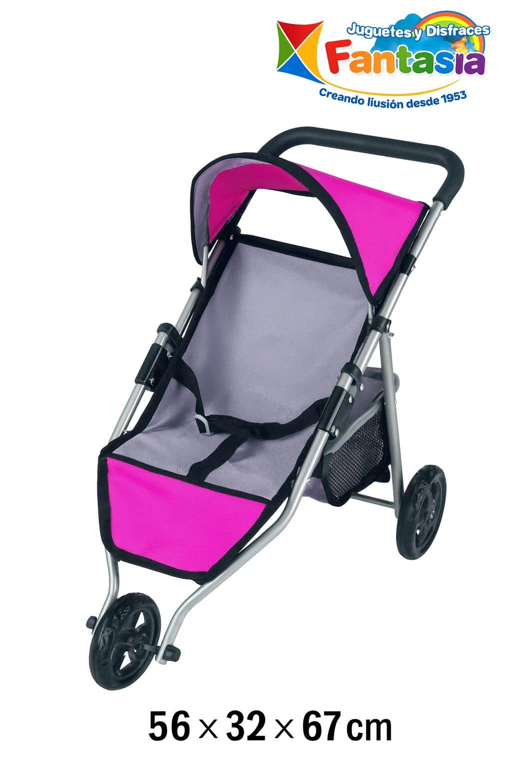 Silla de paseo para muñecas 56×32×67 cm – Carrito ligero y manejable