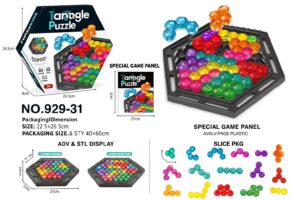 Juego de Puzzle Hexagonal con Piezas de Colores