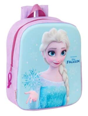 Mochila guarderia 3D Frozen celeste rosa